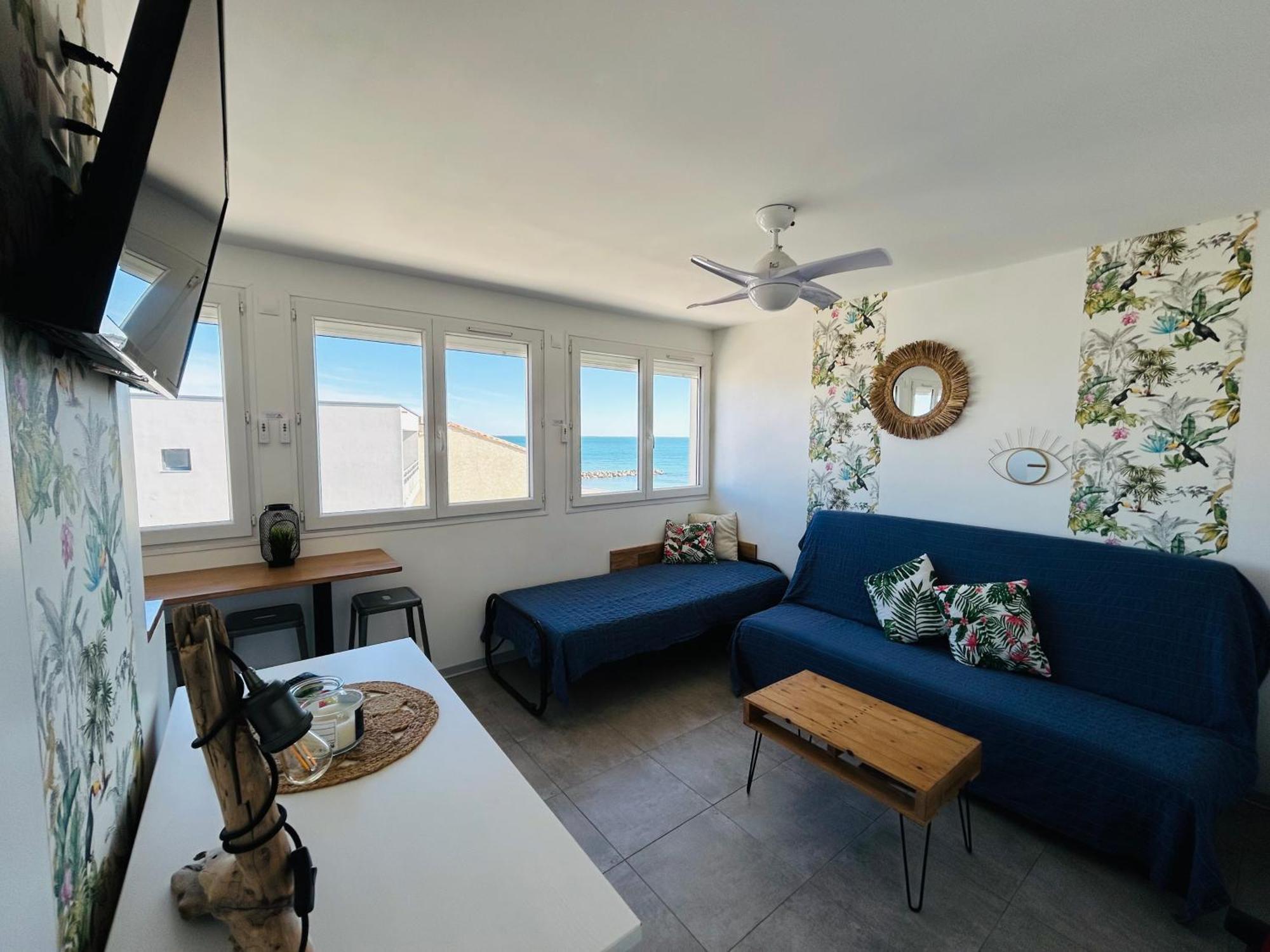 Estudio 1Ere Ligne Vue Mer ,Place De Parking Privee Acces A La Plage De La Residence 3Eme Etage Palavas-les-Flots Buitenkant foto